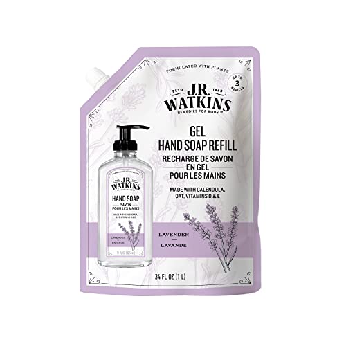 J.R. Watkins Lavender Gel Hand Soap Refill, Case of 2, 34 fl oz Each