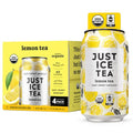 Just Ice Tea Organic Lemon Black Tea, Case of 6, 4-Pack 12 fl oz Cans