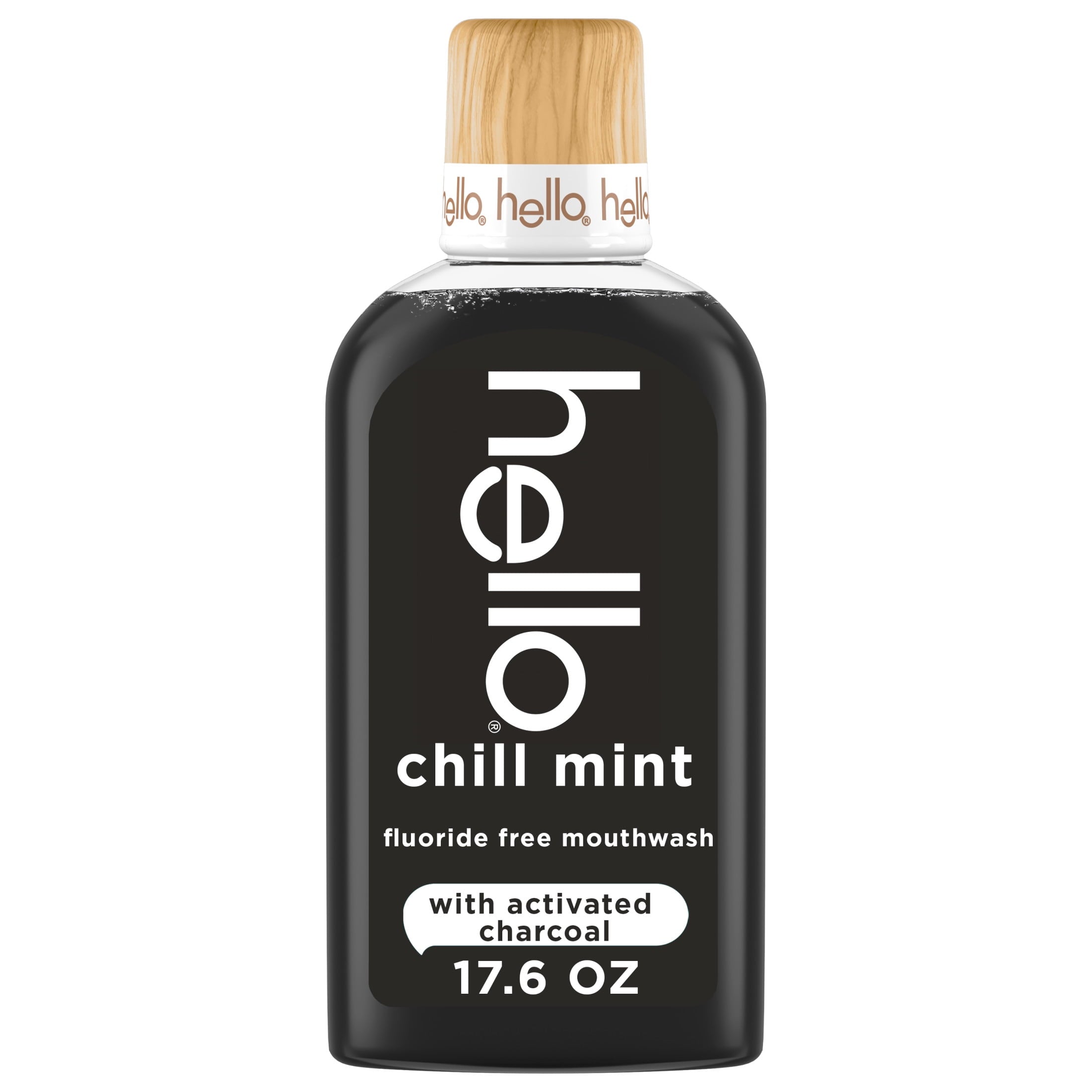 Hello Activated Charcoal Chill Mint Mouthwash, 17.6 Fluid Ounce