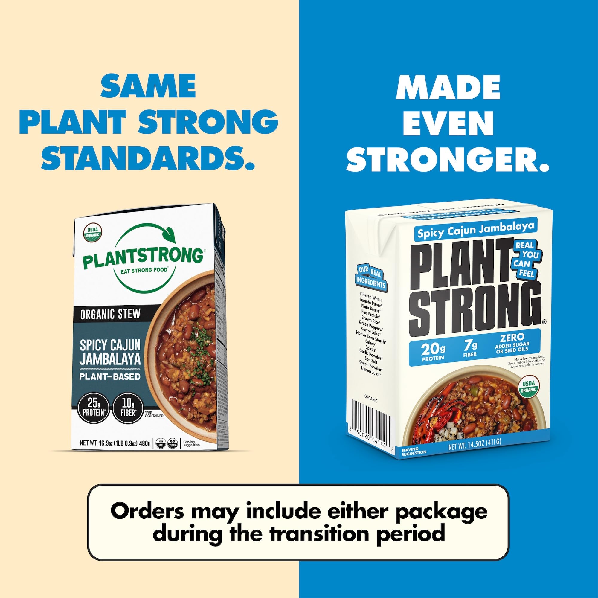 PLANTSTRONG Organic Spicy Cajun Jambalaya, Case of 6, 14.5 Ounce