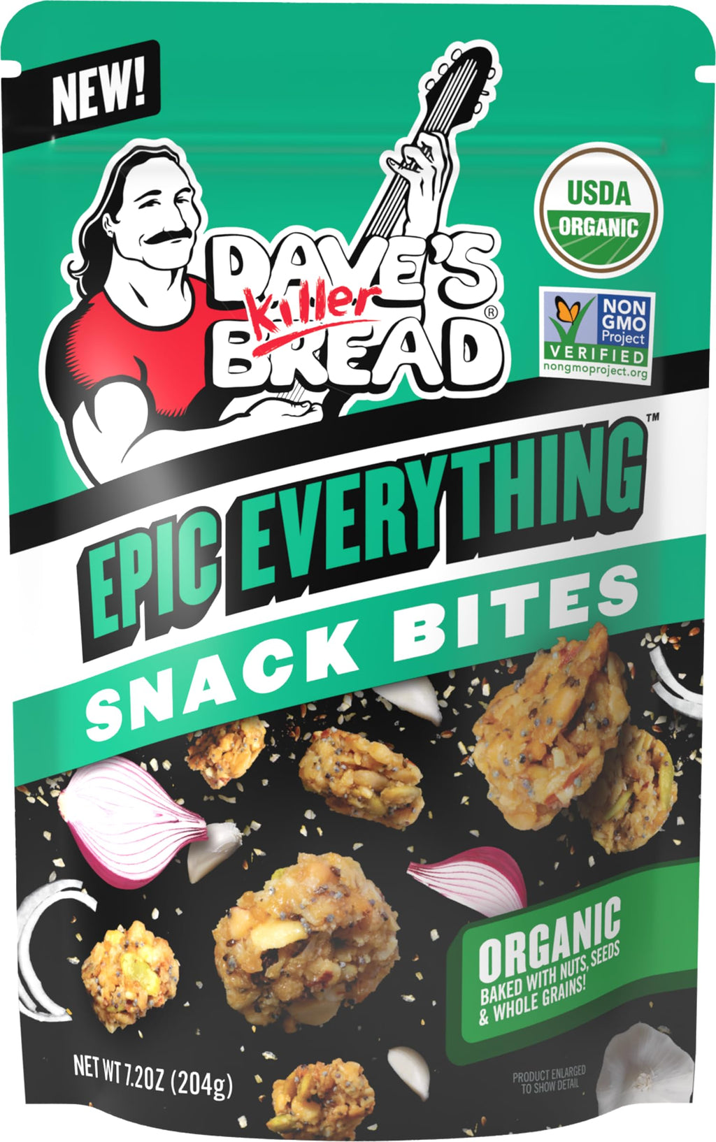 Dave's Killer Bread Epic Everything Organic Snack Bites, Case of 6, 7.2 oz