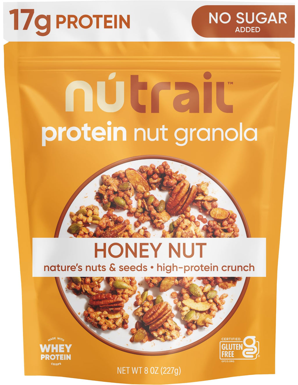 Nutrail Honey Nut Protein Granola, Case of 6, 8 oz