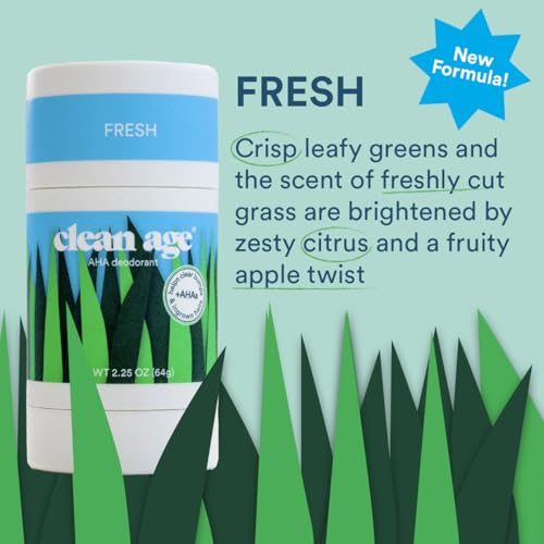 Clean Age Fresh AHA Deodorant, Case of 3, 2.25 oz