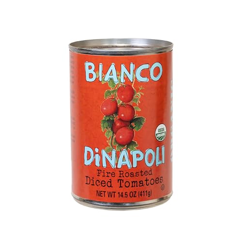 Bianco Dinapoli Organic Fire Roasted Diced Tomatoes, Case of 12, 14.5 oz