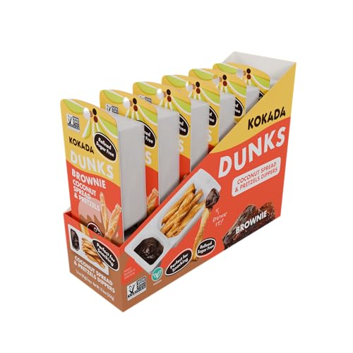 Kokada Brownie Pretzel Dunks, Case of 8, 9.6 oz
