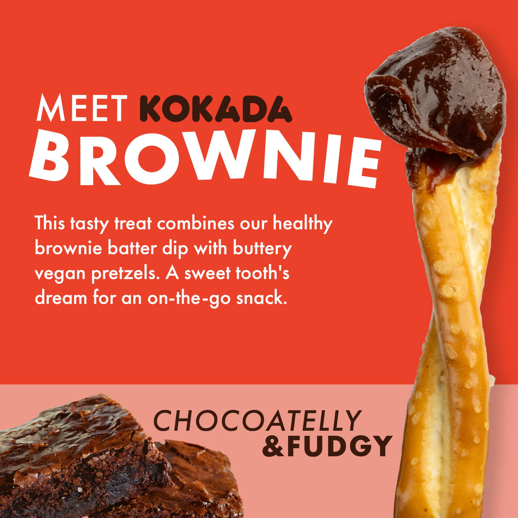 Kokada Brownie Pretzel Dunks, Case of 8, 9.6 oz