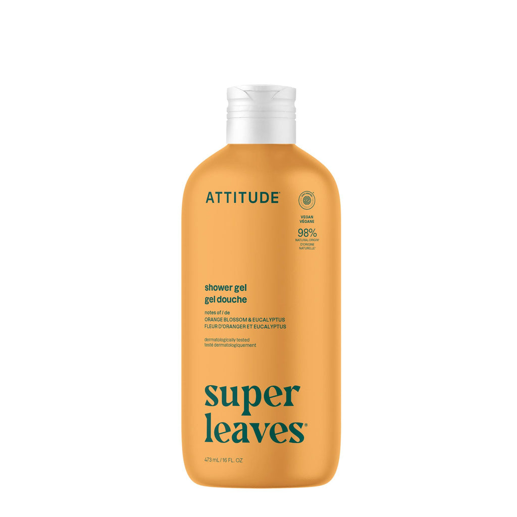 Attitude Super Leaves Orange Blossom Eucalyptus Shower Gel, Case of 6, 16 fl oz