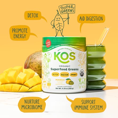 KOS Organic Superfood Greens Mango, 9.38 oz