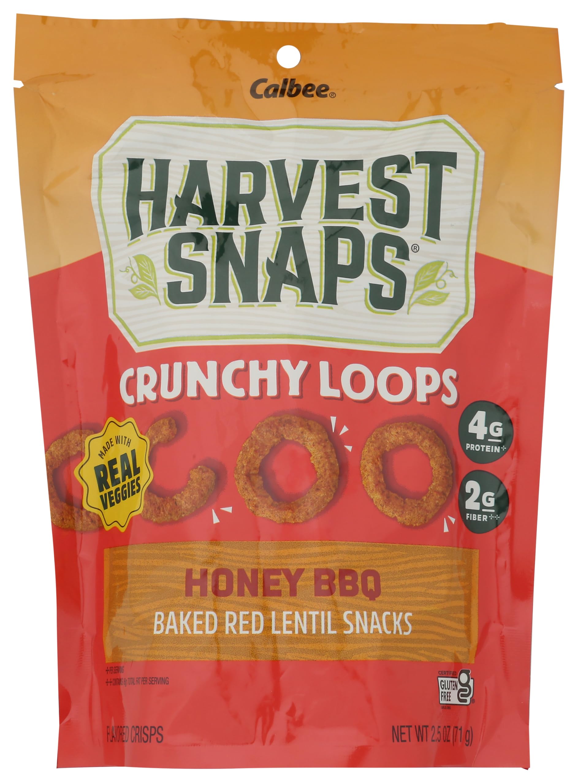 Harvest Snaps Honey BBQ Crunch Loops, Case of 12, 2.5 oz Each