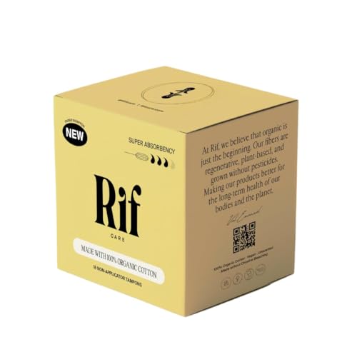 Rif Care Organic Cotton Super Tampons, 18 Count