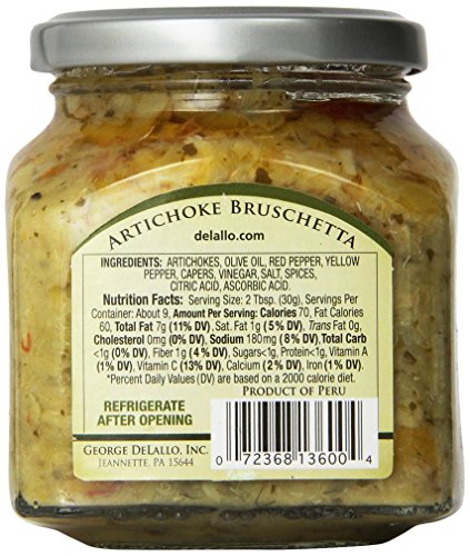 DeLallo Artichoke Bruschetta, Case of 6, 10 oz Each