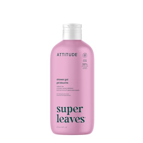 Attitude Super Leaves Coconut Wild Berries Shower Gel, Case of 6, 16 Fl Oz