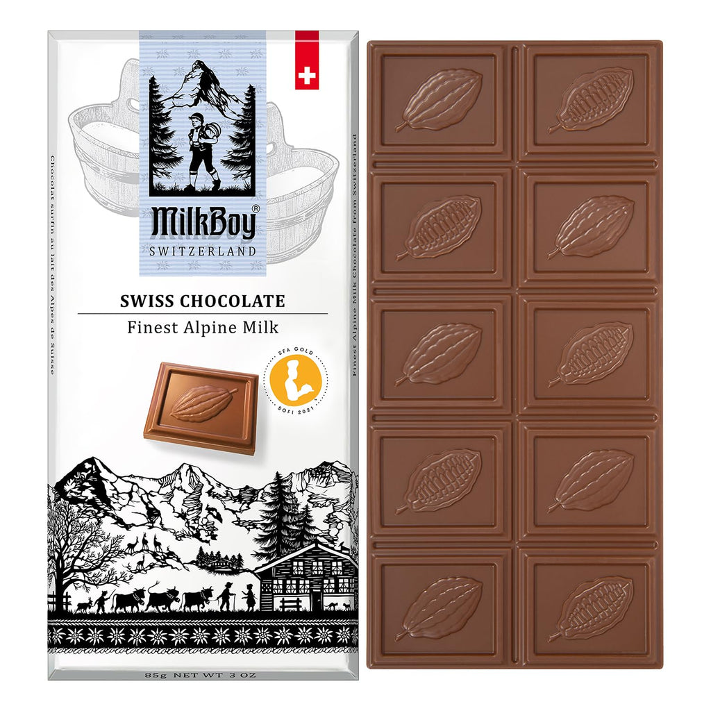 Milkboy Alpine Milk Chocolate Bar, Case of 10, 3 Ounce