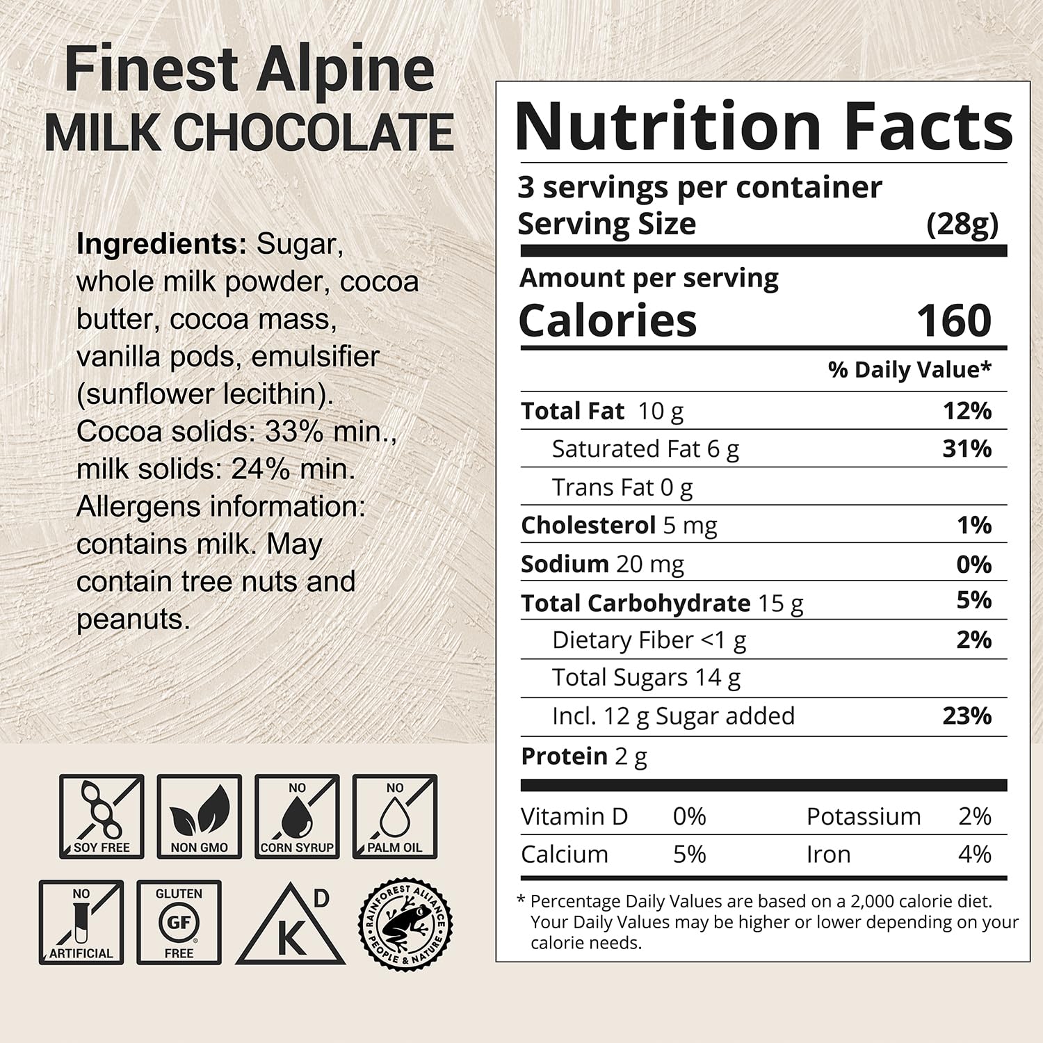 Milkboy Alpine Milk Chocolate Bar, Case of 10, 3 Ounce