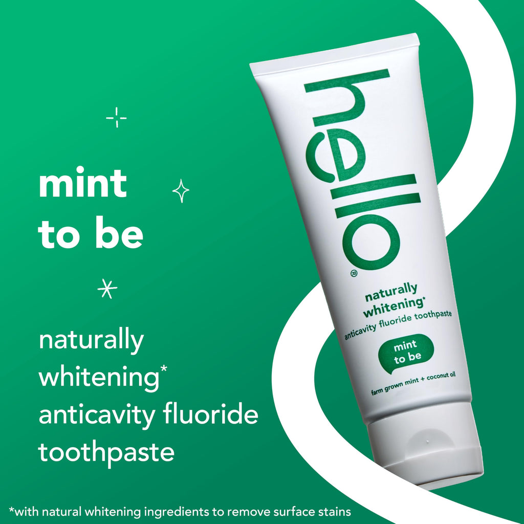 Hello Naturally Whitening Anticavity Fluoride Toothpaste, Mint, Case of 6, 5 Ounce