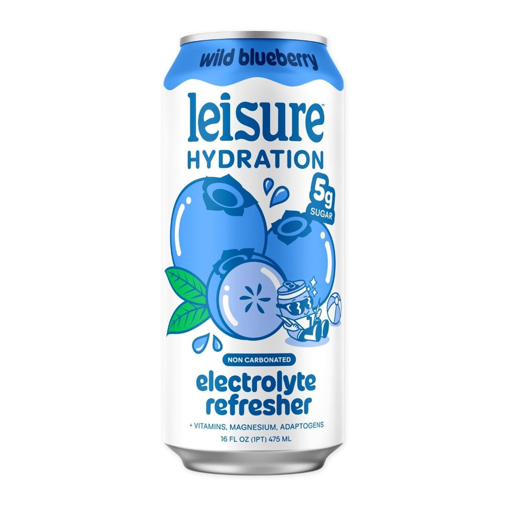 Leisure Project Blueberry Electrolyte Water, Case of 12, 16 Fluid Ounce Bottles