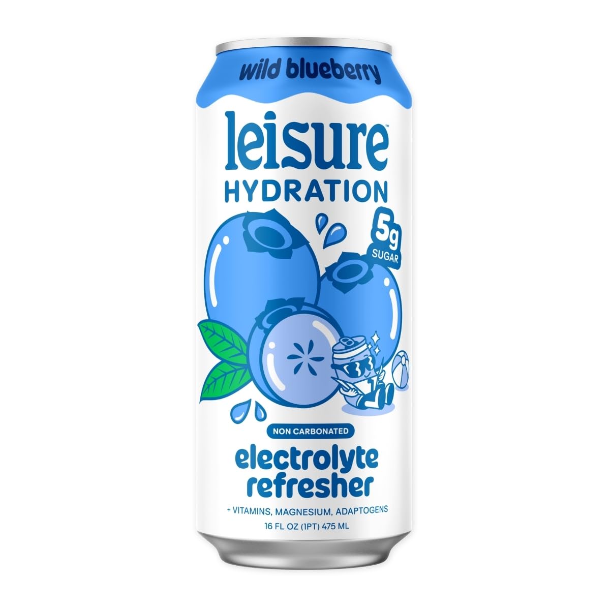 Leisure Project Blueberry Electrolyte Water, Case of 12, 16 Fluid Ounce Bottles