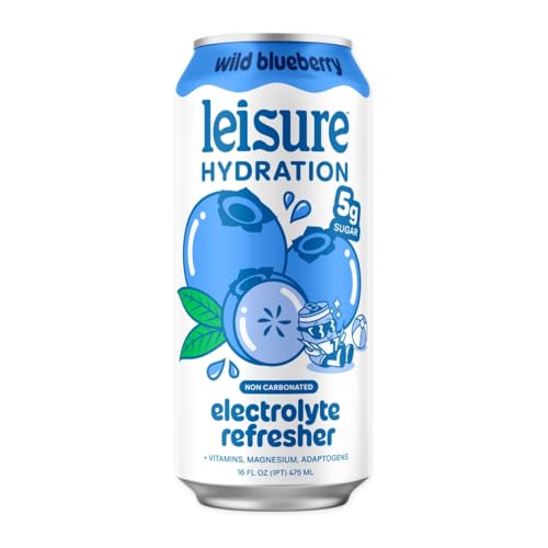 Leisure Project Blueberry Electrolyte Water, Case of 12, 16 Fluid Ounce Bottles