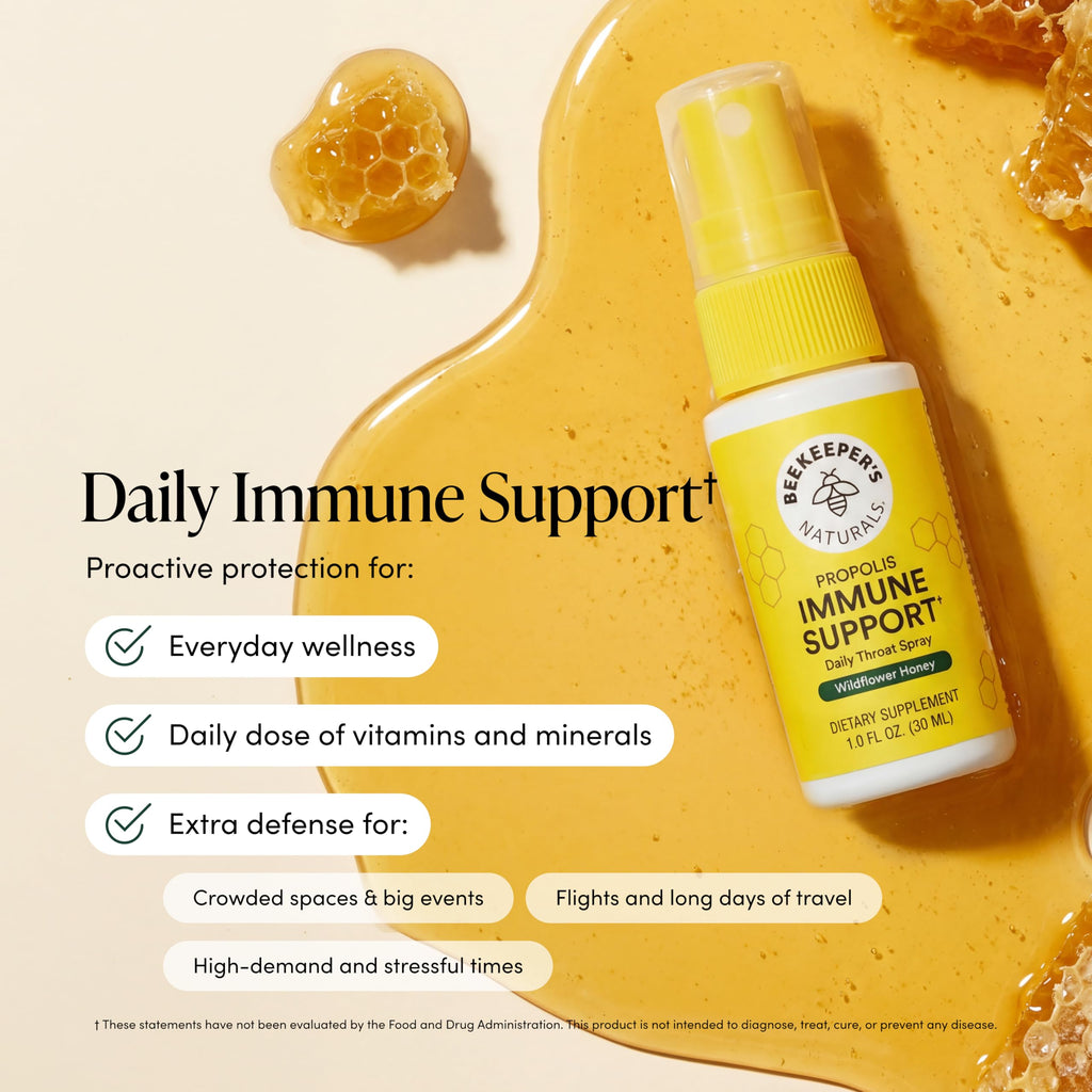 Beekeeper's Naturals B.Immune Propolis Throat Spray, Case of 6, 1 fl oz