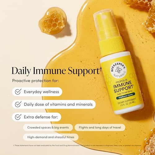 Beekeeper's Naturals B.Immune Propolis Throat Spray, Case of 6, 1 fl oz