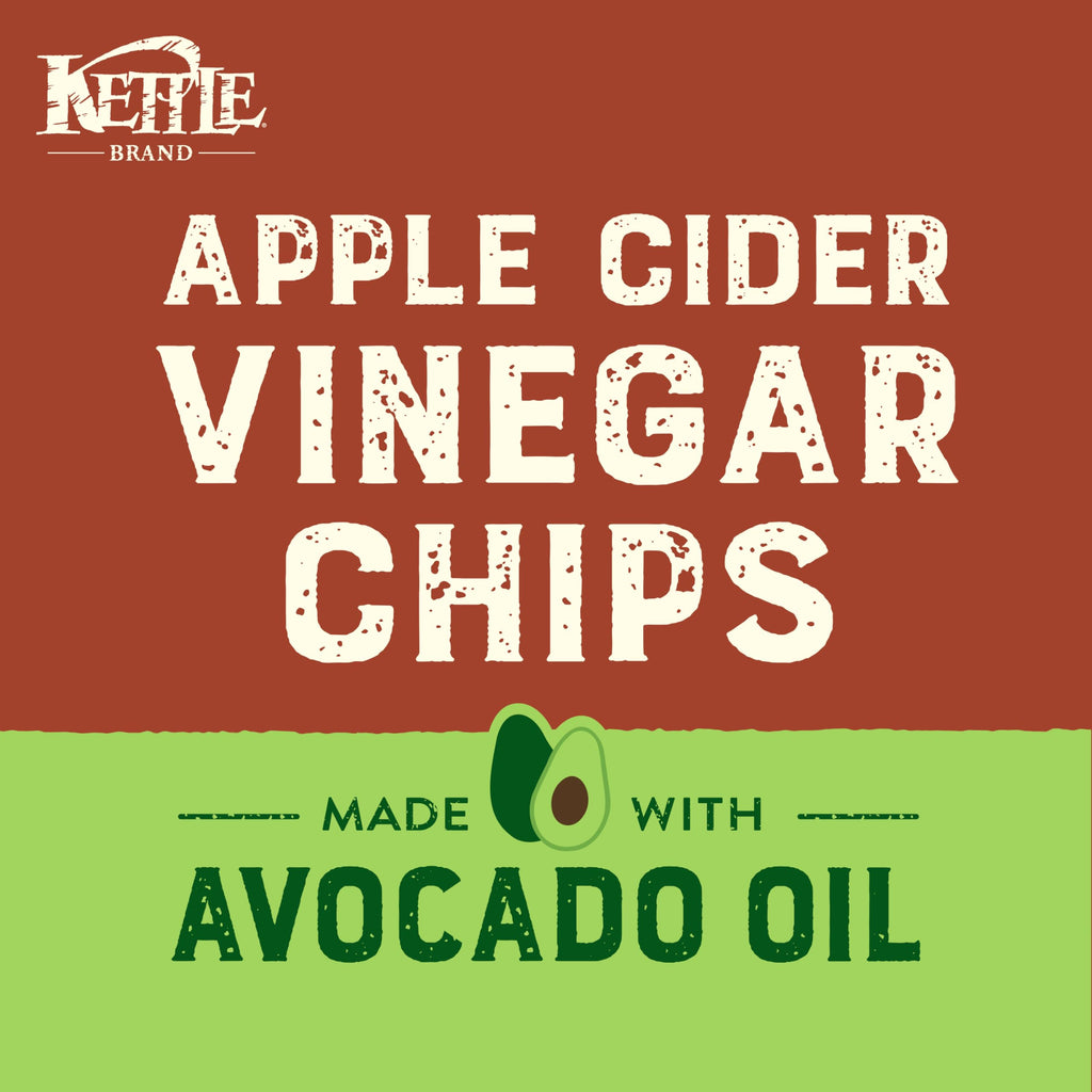 Kettle Brand Avocado Oil Apple Cider Vinegar Chips, Case of 12, 6 oz