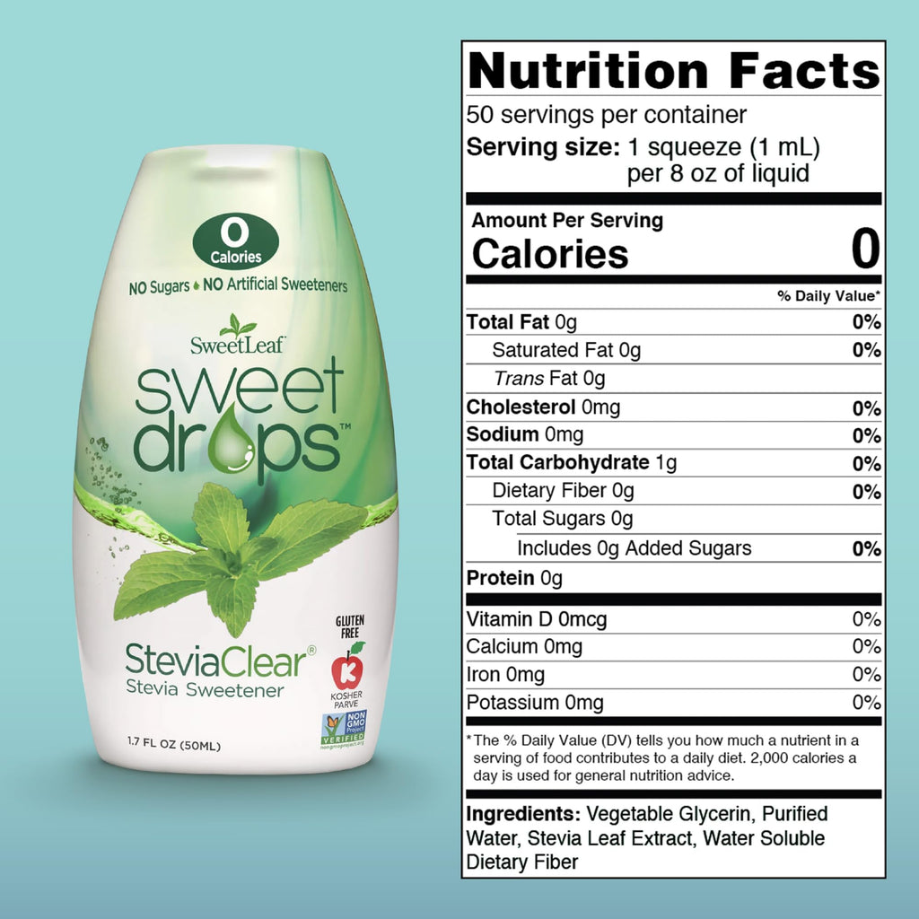 SweetLeaf Clear Sweet Drops, Case of 12, 1.7 fl oz