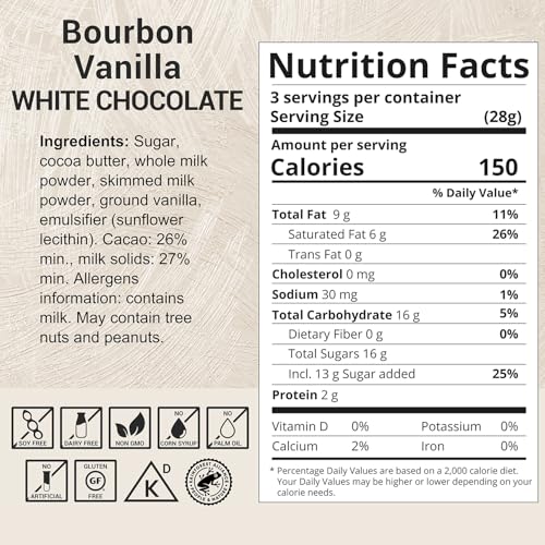 Milkboy Swiss White Chocolate Bourbon Vanilla Bar, Case of 10, 3 Ounce Bars