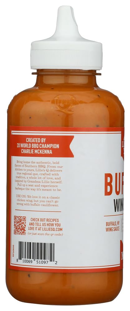 Lillie's Q Buffalo Wing Sauce, Case of 6, 13.5 Fluid Ounce Bottles