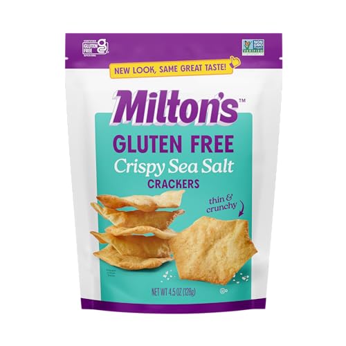 Milton's Gluten Free Crispy Sea Salt Crackers, Case of 6, 4.5 Ounce Bags