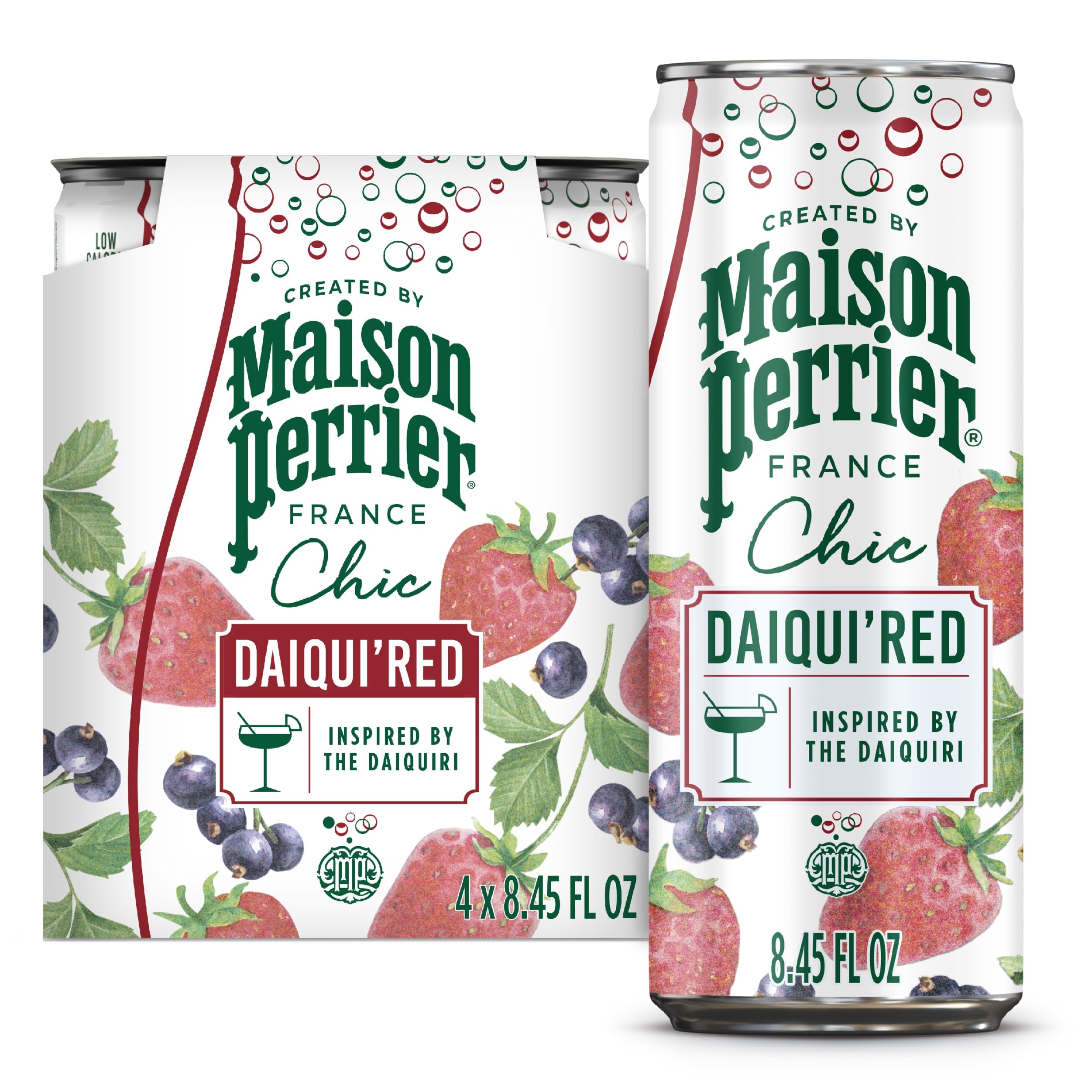 Maison Perrier Chic Daiqui'Red Strawberry and Red Fruits Mocktail Mixers, Case of 6 Packs, 4 Count, 8.5 Fl Oz Each
