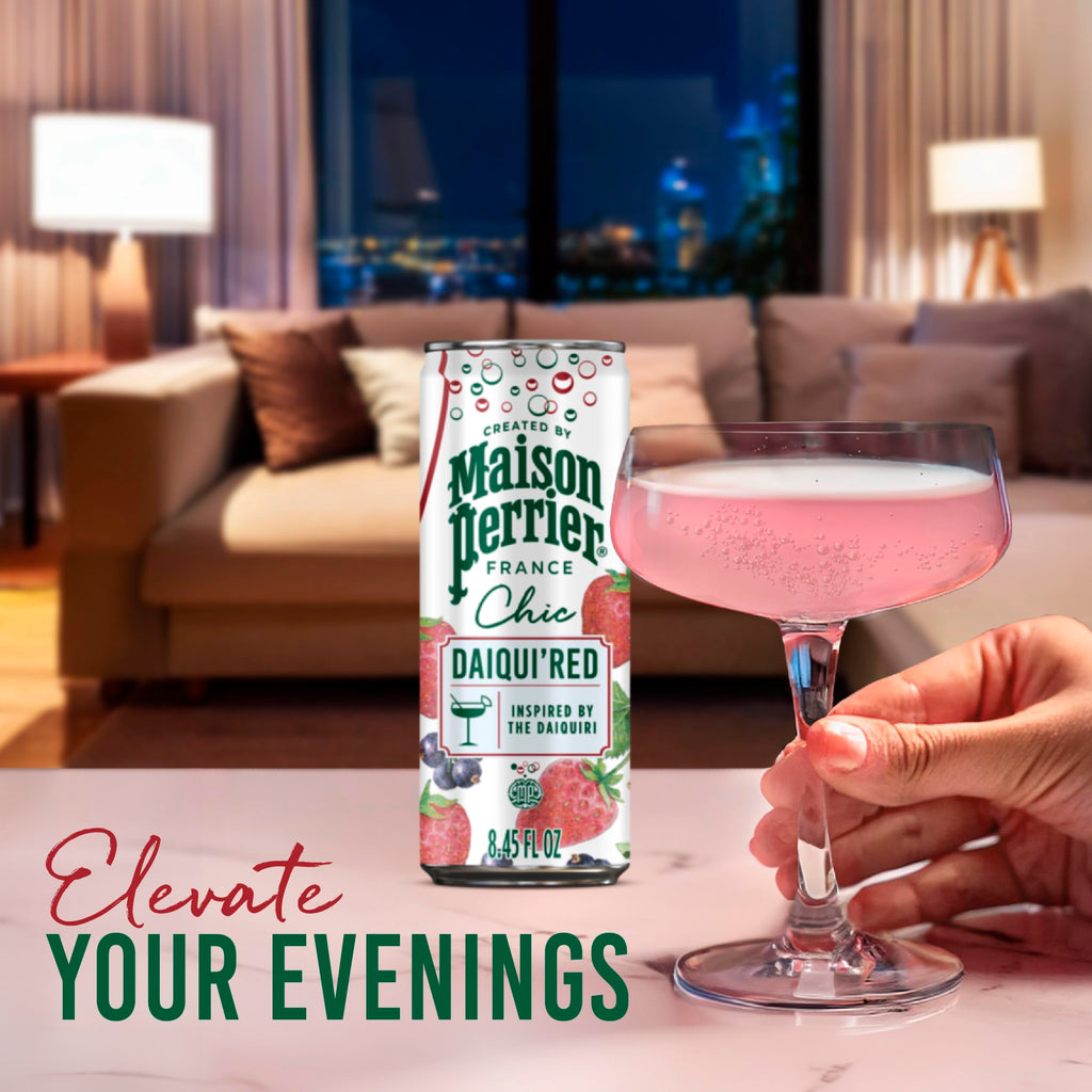 Maison Perrier Chic Daiqui'Red Strawberry and Red Fruits Mocktail Mixers, Case of 6 Packs, 4 Count, 8.5 Fl Oz Each