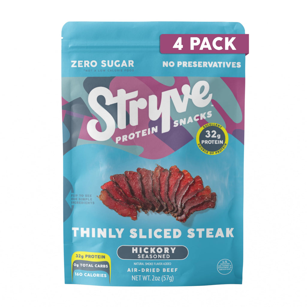 Stryve Hickory Sliced Beef Biltong, Case of 8, 2 Ounce