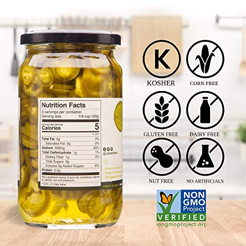 Pickerfresh Jalapeno Slices, Case of 6, 16 Fluid Ounce Jars