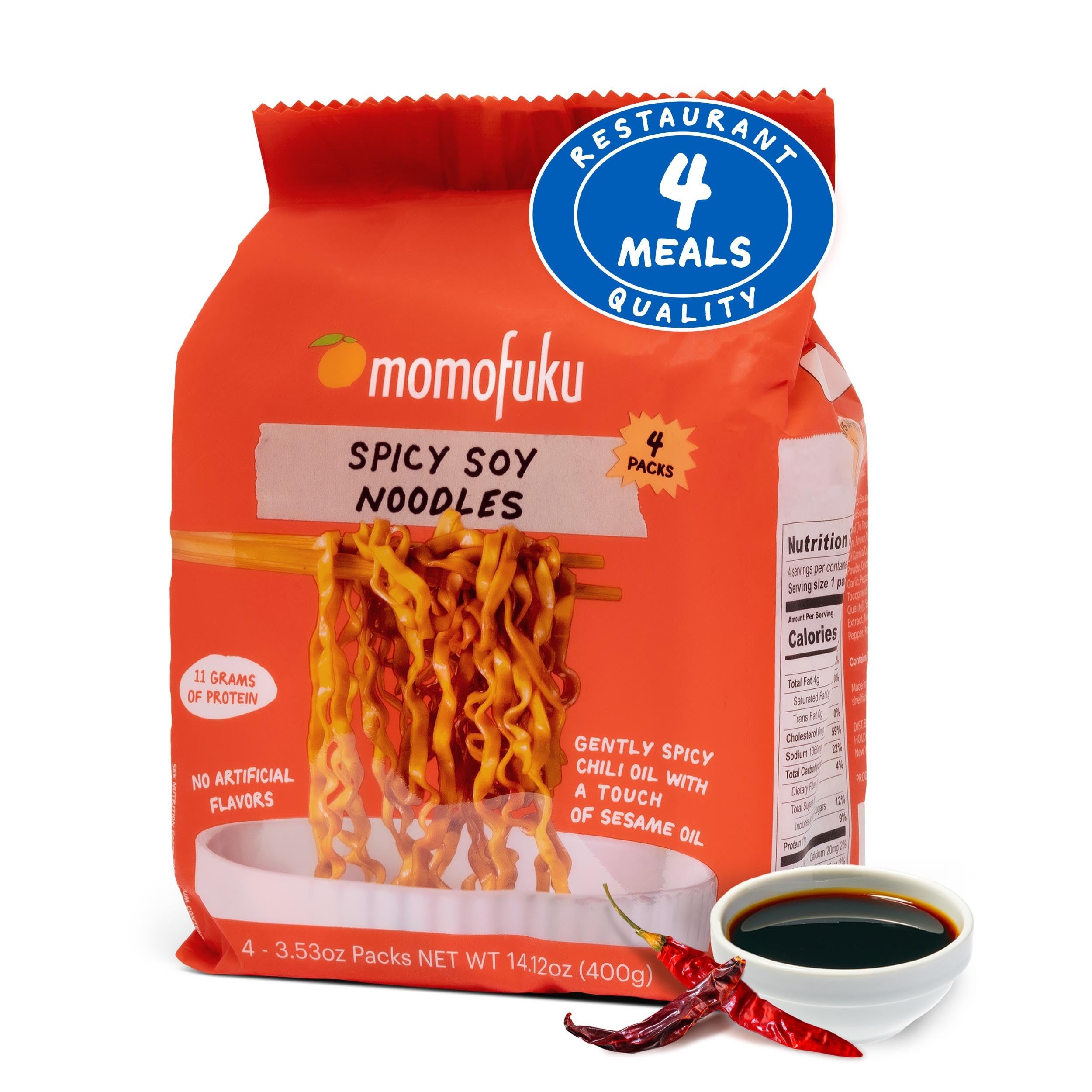 Momofuku Spicy Soy Noodles, Case of 8, 14.12 Ounce Packs
