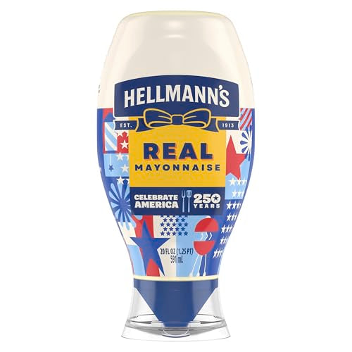 Hellmann's Real Mayonnaise Squeeze Bottle, Case of 12, 20 Fluid Ounce Bottles