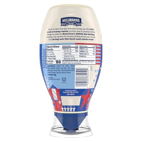 Hellmann's Real Mayonnaise Squeeze Bottle, Case of 12, 20 Fluid Ounce Bottles