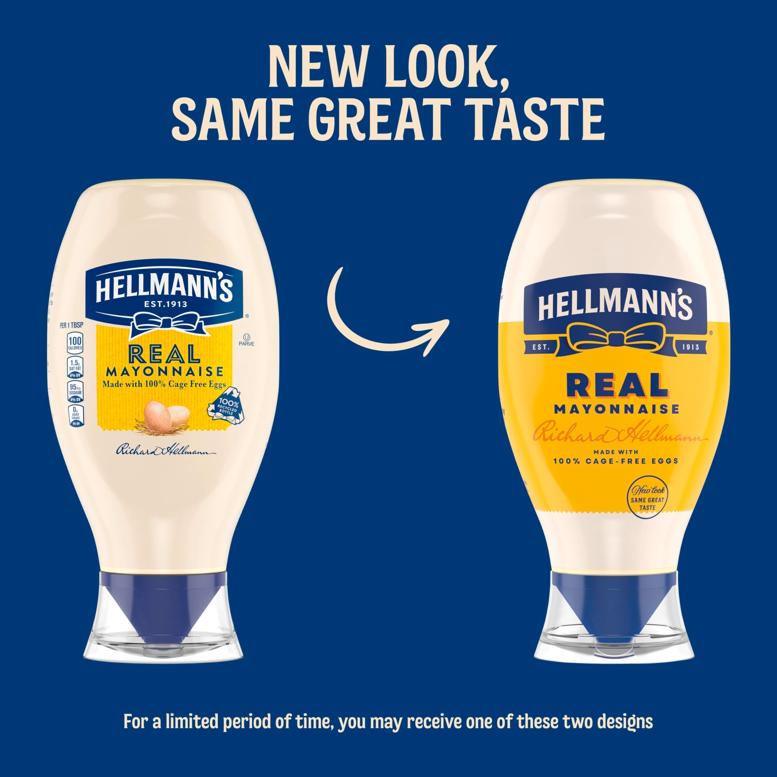 Hellmann's Real Mayonnaise Squeeze Bottle, Case of 12, 20 Fluid Ounce Bottles