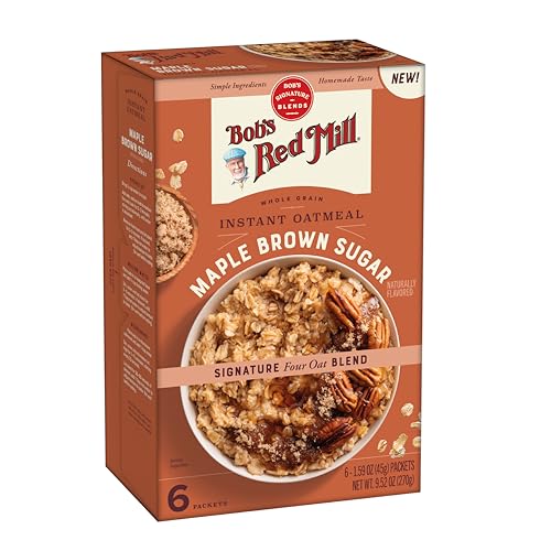 Bob's Red Mill Brown Sugar Maple Instant Oatmeal, Case of 4, 9.52 Ounce Boxes