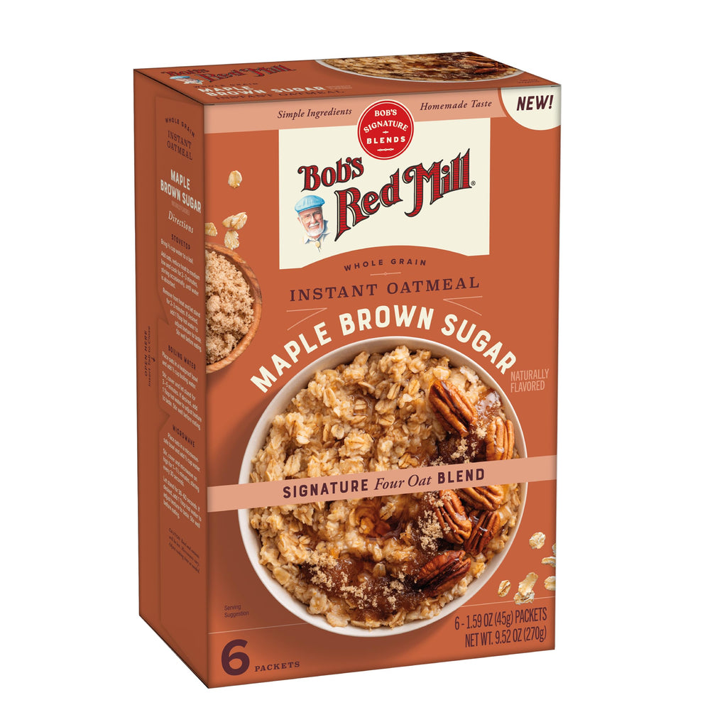 Bob's Red Mill Brown Sugar Maple Instant Oatmeal, Case of 4, 9.52 Ounce Boxes
