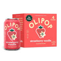 OLIPOP Prebiotic Soda, Strawberry Vanilla, Case of 6, 4 Pack, 12 fl oz