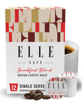 Elle Cafe Organic Breakfast Blend Coffee, Case of 6, 12 Count