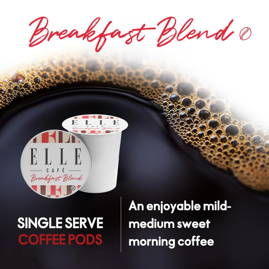 Elle Cafe Organic Breakfast Blend Coffee, Case of 6, 12 Count