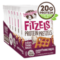 Lenny & Larry's Fitzels Everything Bagel Protein Pretzels, Case of 8, 3 Oz Bags