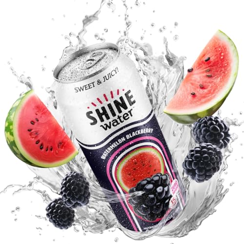 ShineWater Watermelon Blackberry Flavored Water, Case Of 12, 16 Fl Oz