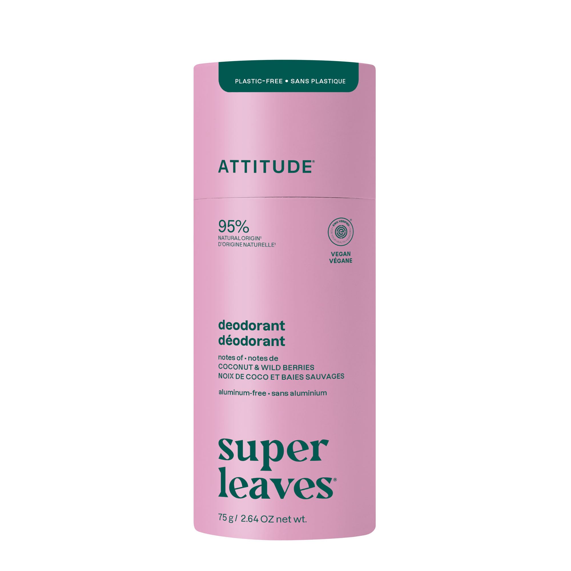 ATTITUDE Coconut Berries Deodorant, 2.64 oz
