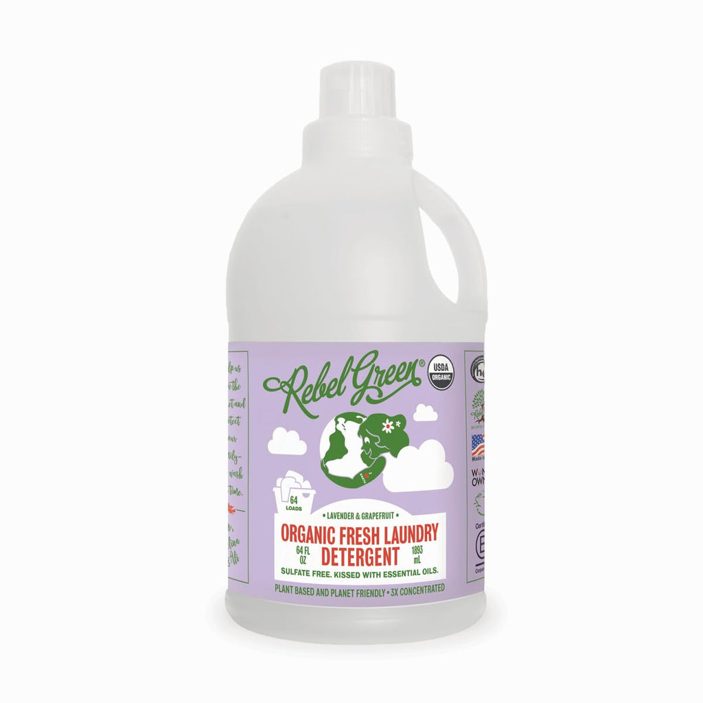 Rebel Green Organic Lavender And Grapefruit Laundry Detergent, Case Of 4, 68 Fl Oz