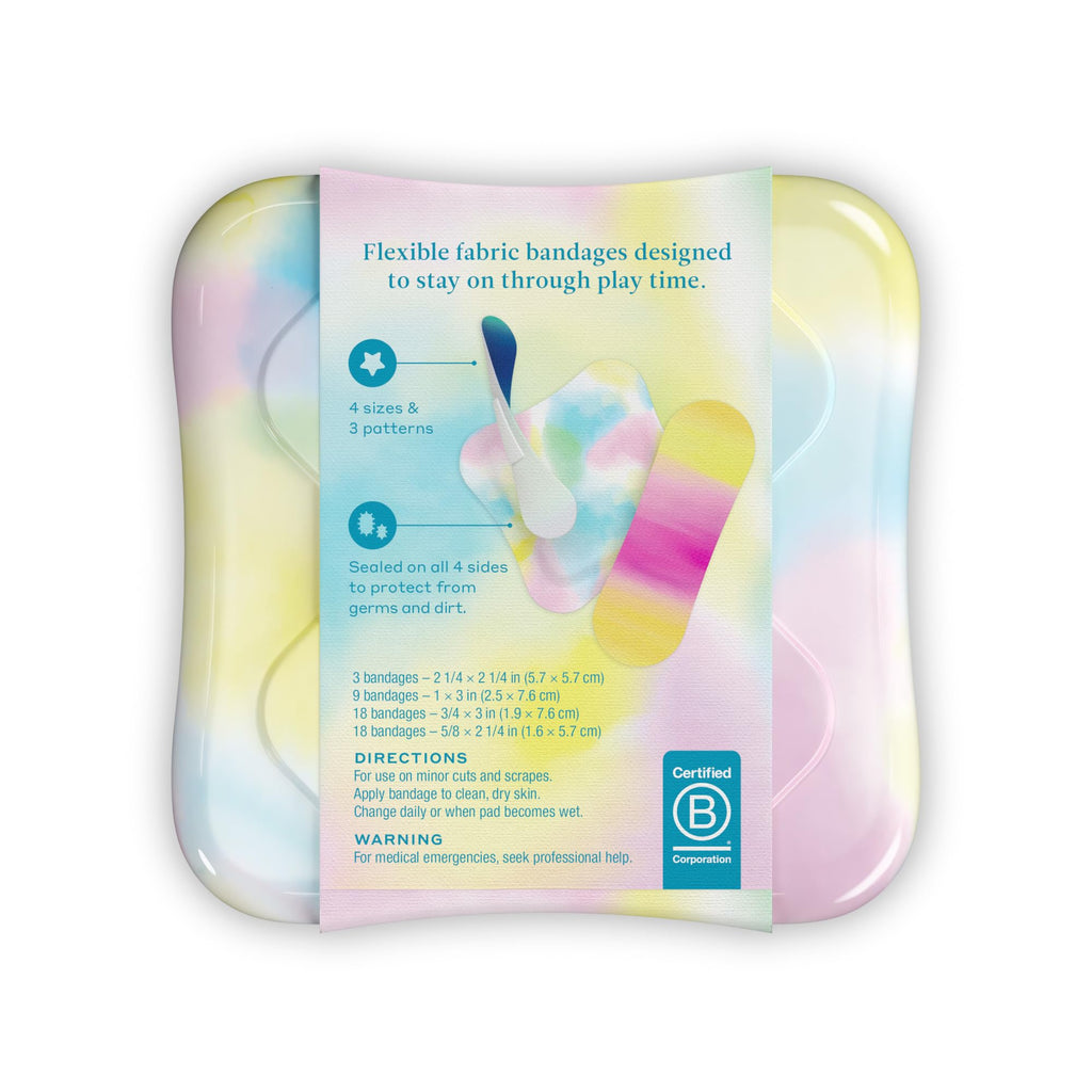 Welly Flex Fabric Adhesive Bandages, Assorted Colorwash Patterns, 48 Count