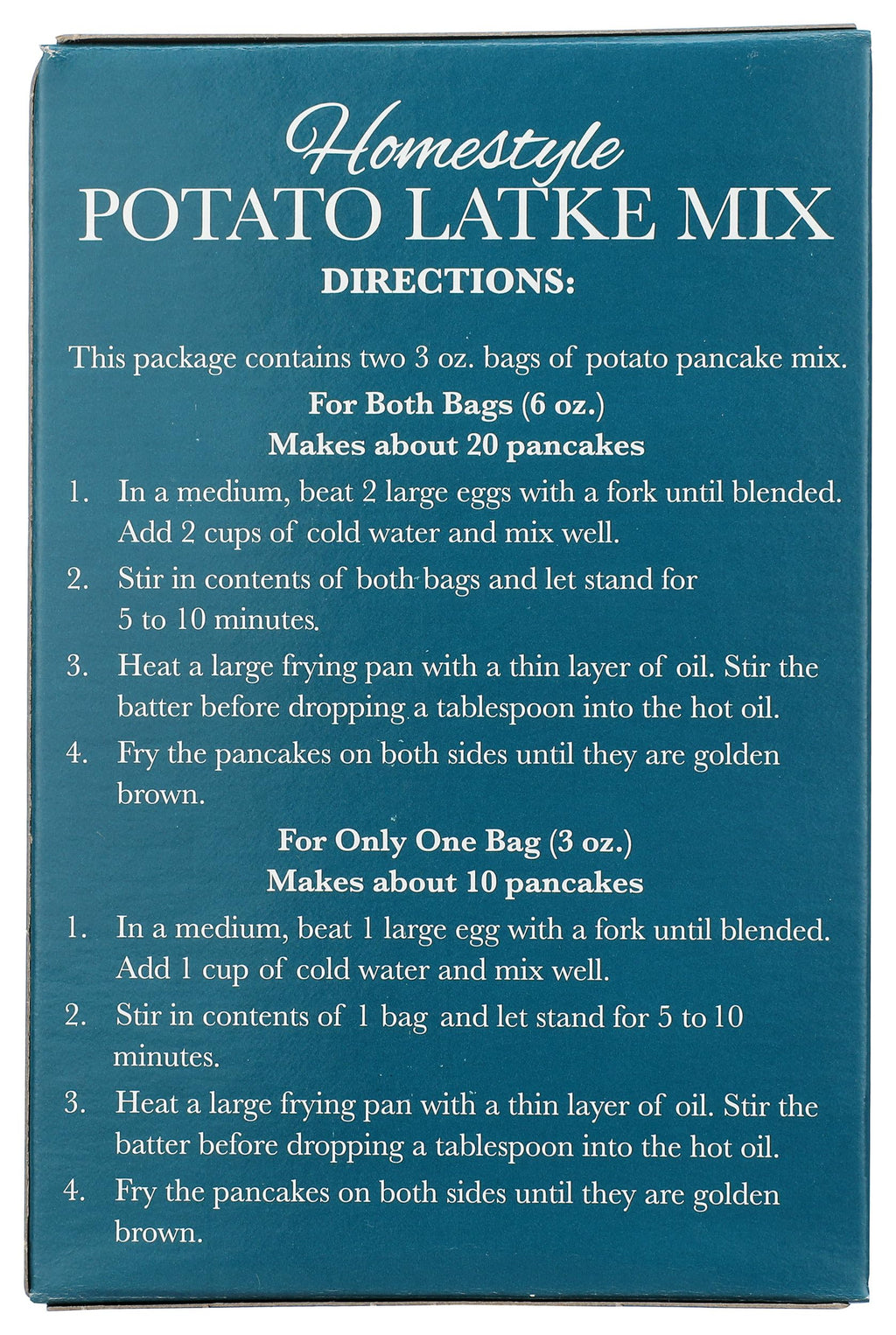 Streit's Homestyle Potato Latke Mix, Case of 12, 6 Ounce