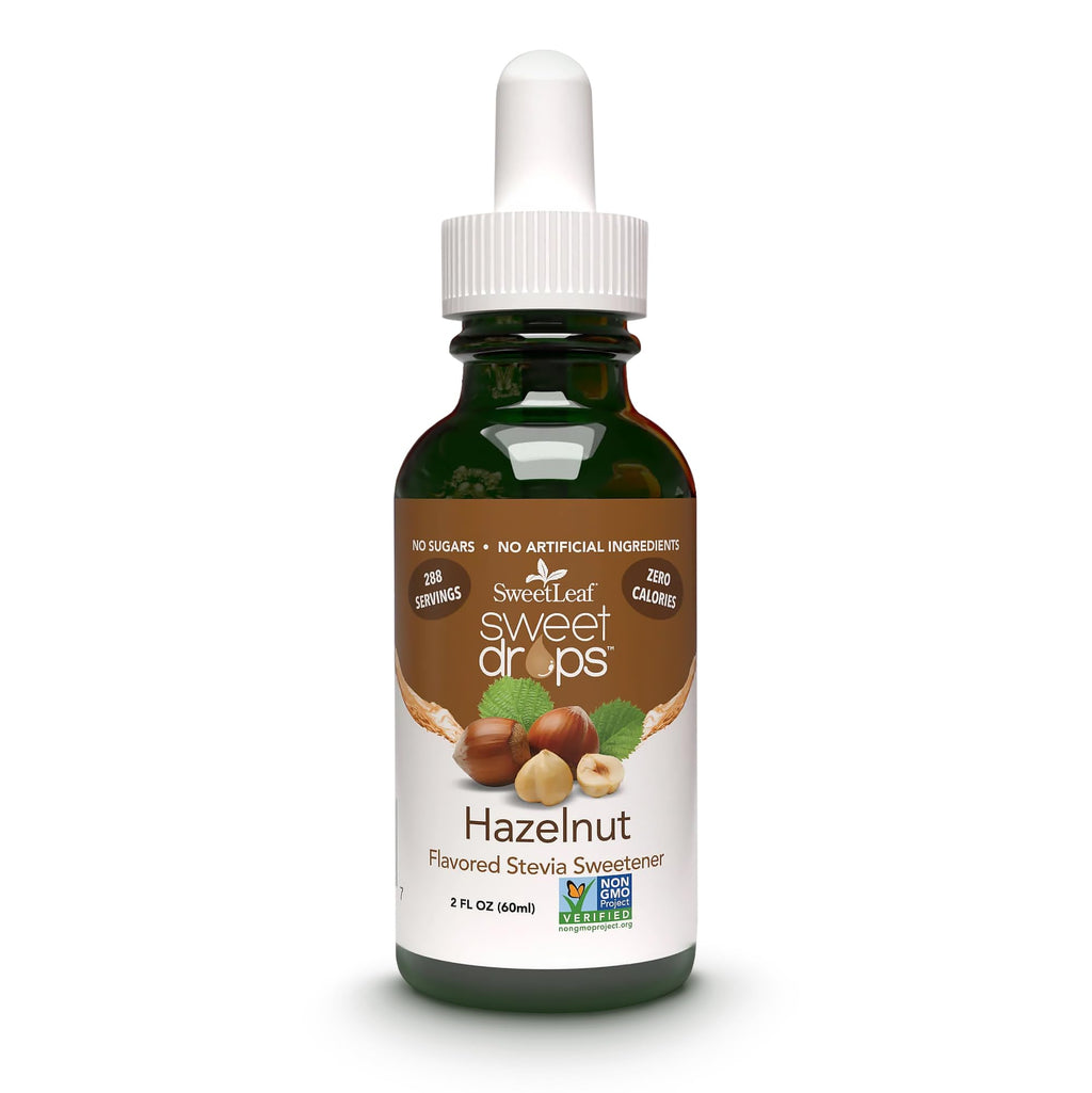 SweetLeaf Sweet Drops Hazelnut Stevia Sweetener, Case of 6, 2 fl oz