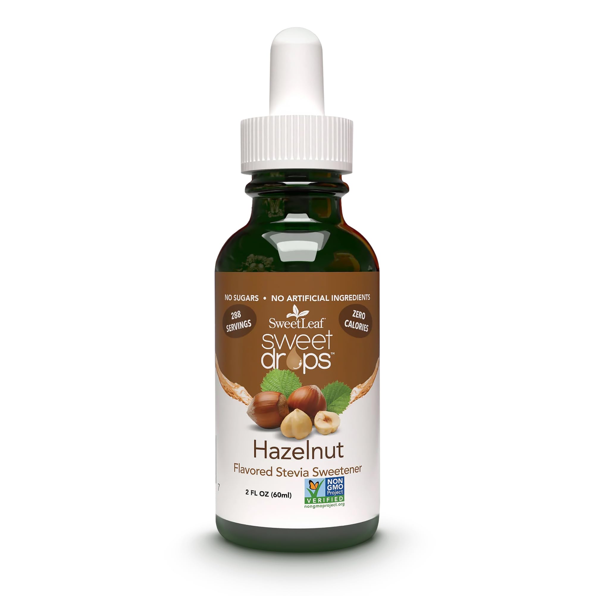 SweetLeaf Sweet Drops Hazelnut Stevia Sweetener, Case of 6, 2 fl oz